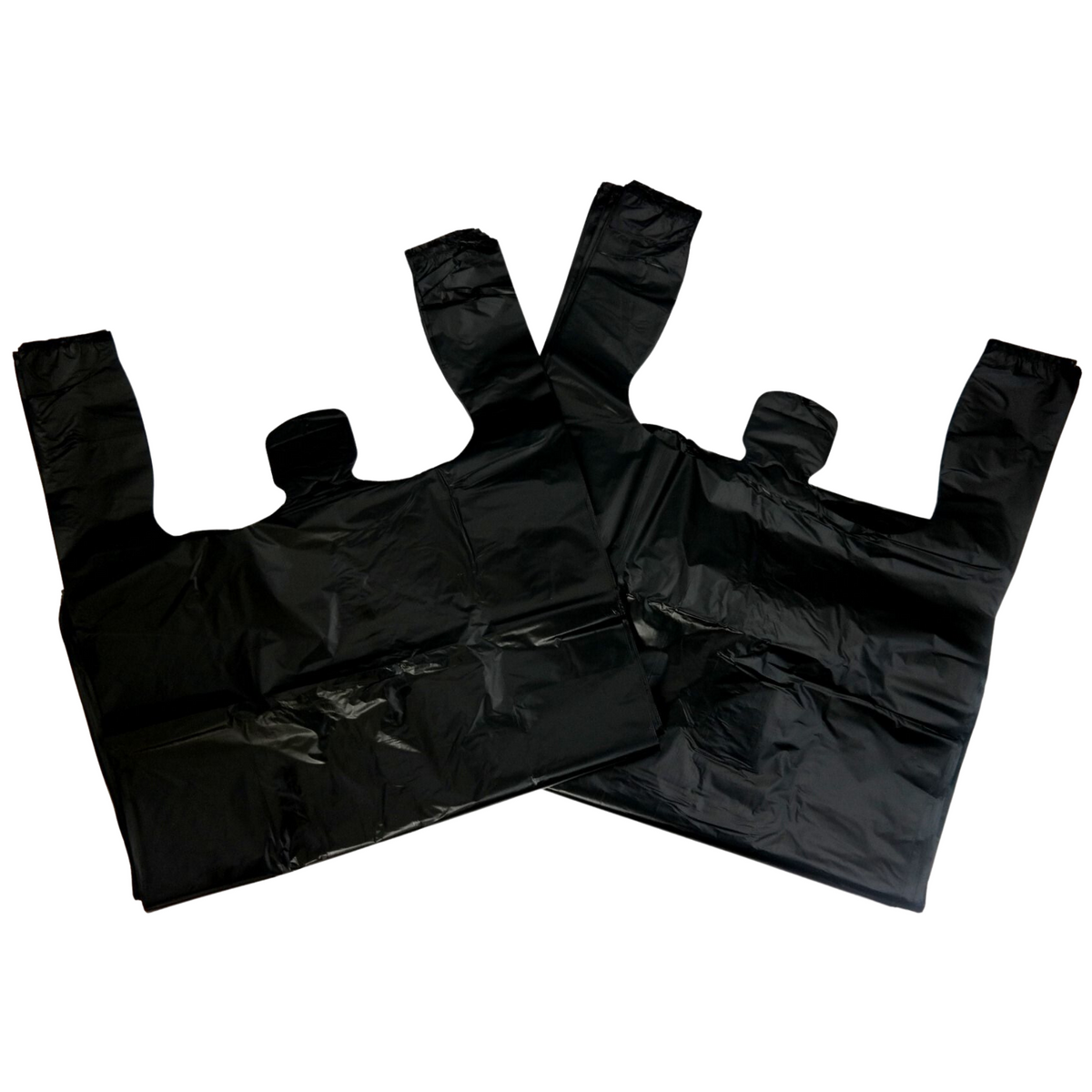 Choice 17 x 8 x 29 .71 Mil Black Heavy-Duty Unprinted Plastic T-Shirt  Bag - 400/Case