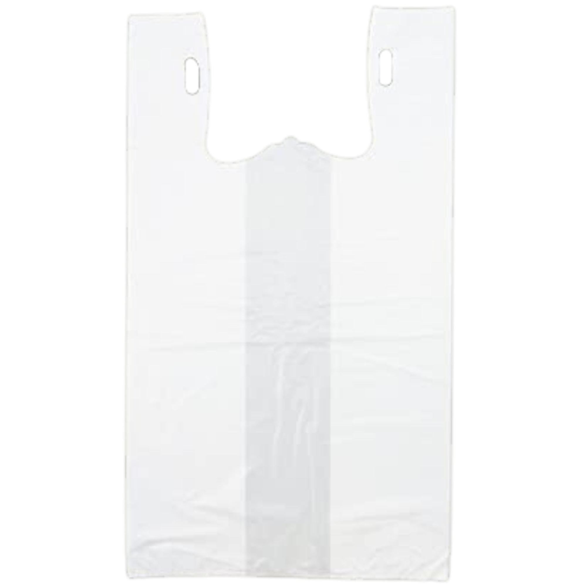 Choice 1/6 Size 3 Mil White Reusable Extra Heavy-Duty Plastic T-Shirt Bag -  150/Case