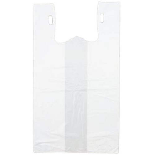 Easy Open - White Unprinted HDPE T-Shirt Bags - 1/5 BBL 13