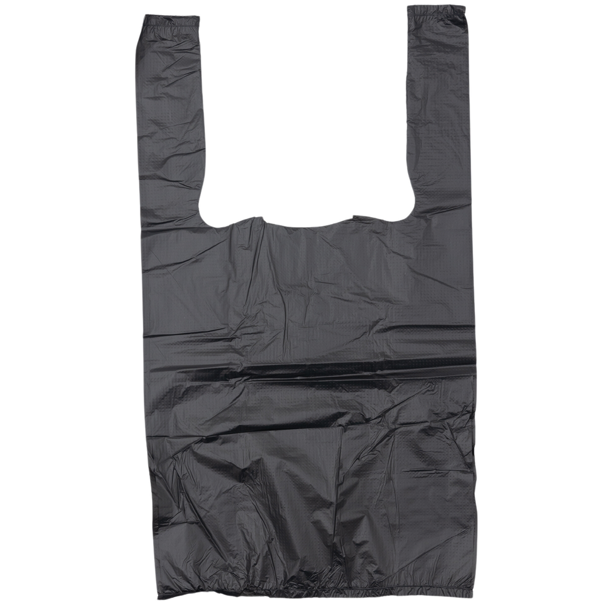 Black Unprinted HDPE T-Shirt Bags - 1/10 BBL 8