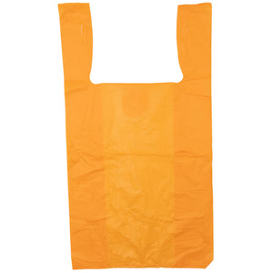 Easy Open - Colored Unprinted HDPE T-Shirt Bags - 1/6 BBL 11.5"X6"X21" - 1000 Bags - 13 microns - Orange - LOOP-ORANGE-EO - AssurePak