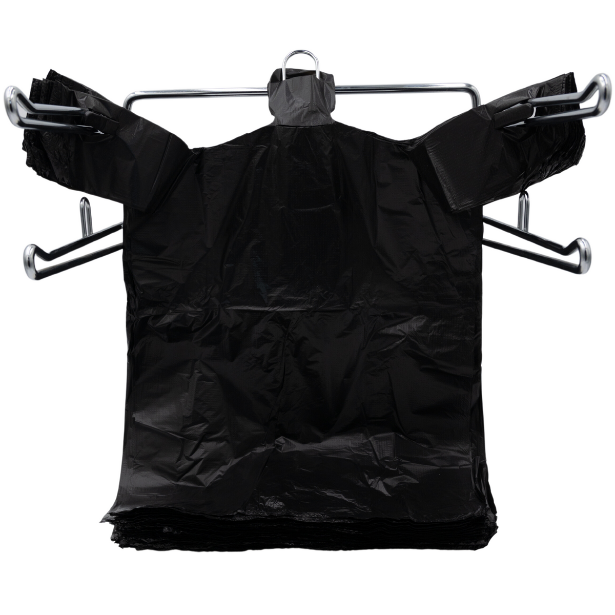 Easy Open - Black Unprinted HDPE T-Shirt Bags - 1/6 BBL 11.5