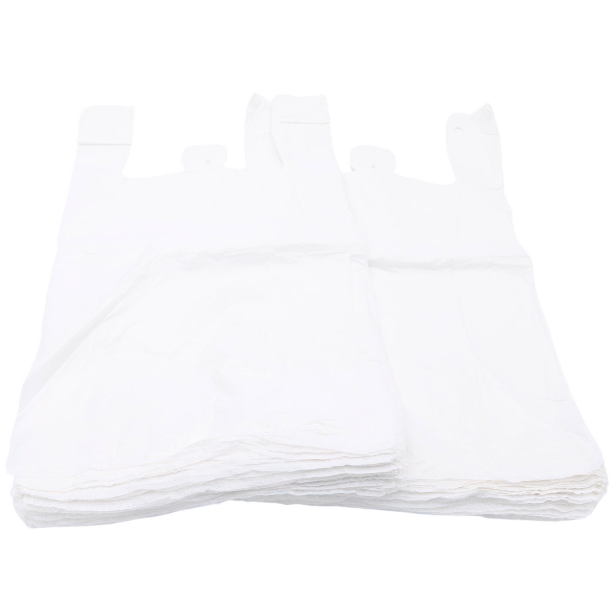 White Unprinted HDPE T-Shirt Bags - 1/6 BBL 11.5