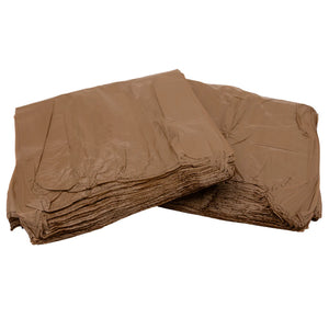 Colored Unprinted HDPE T-Shirt Bags - 1/6 BBL 11.5"X6"X21" - 1000 Bags - 13 microns - Brown - LOOP-BROWN-EO - AssurePak