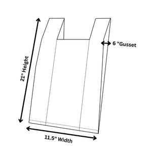 Easy Open - Colored Unprinted HDPE T-Shirt Bags - 1/6 BBL 11.5"X6"X21" - 1000 Bags - 13 microns - Orange - LOOP-ORANGE-EO - AssurePak